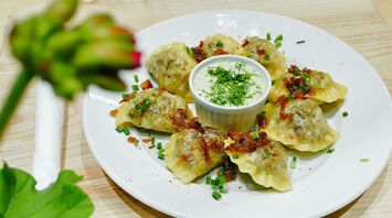 A plate of pierogi