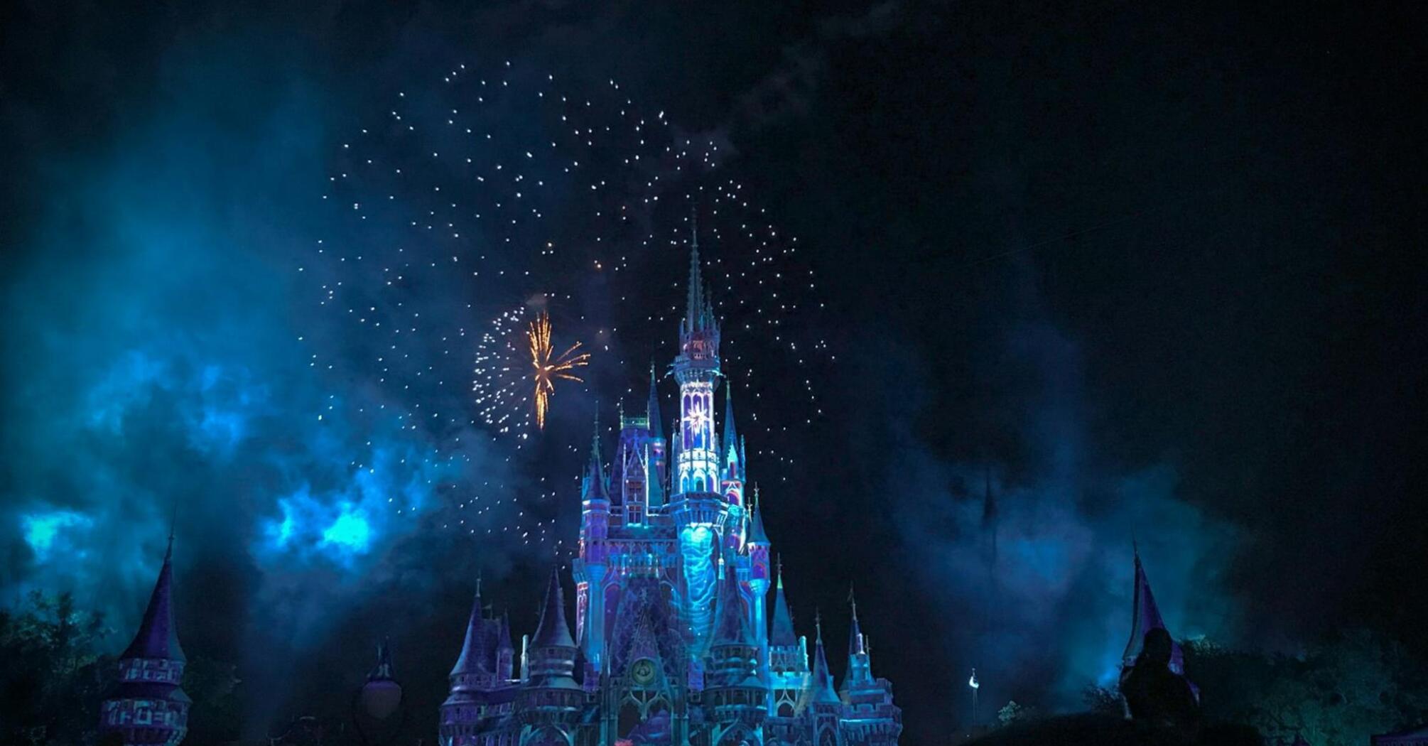 Disney castle in beautiful blue colors