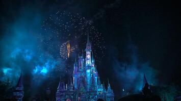Disney castle in beautiful blue colors