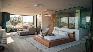 Unusual hotel room in a modern style