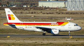 Iberia aircraft on the runway