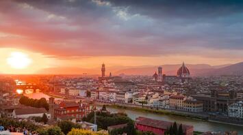 Dusk in Florence, Italy