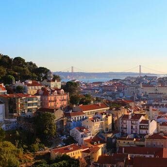 A aerial view of Lisbon city