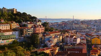 A aerial view of Lisbon city