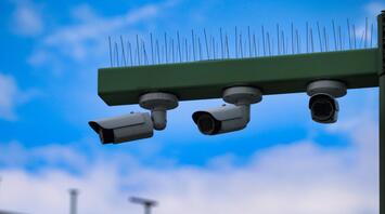Three hidden cameras monitor railway travelers