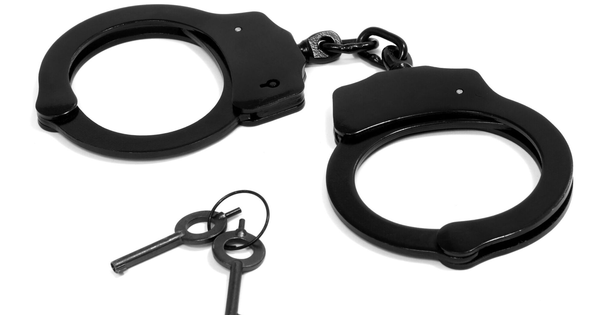 Black handcuffs with keys