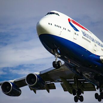 British Airways plane in flight