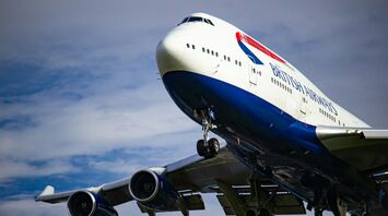 British Airways plane in flight