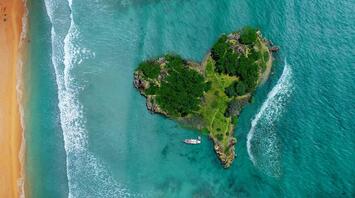 An island that looks like hearts