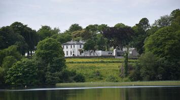 Beautiful house located on the river bank