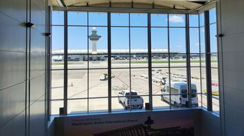 View of Washington Dulles International Airport from inside terminal