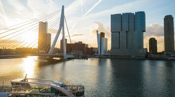 White ship near bridge in Rotterdam
