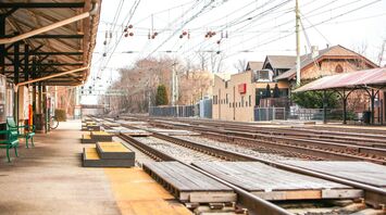 Upgraded train station platform with accessible features