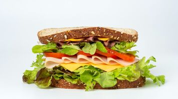 Gourmet sandwich with fresh ingredients