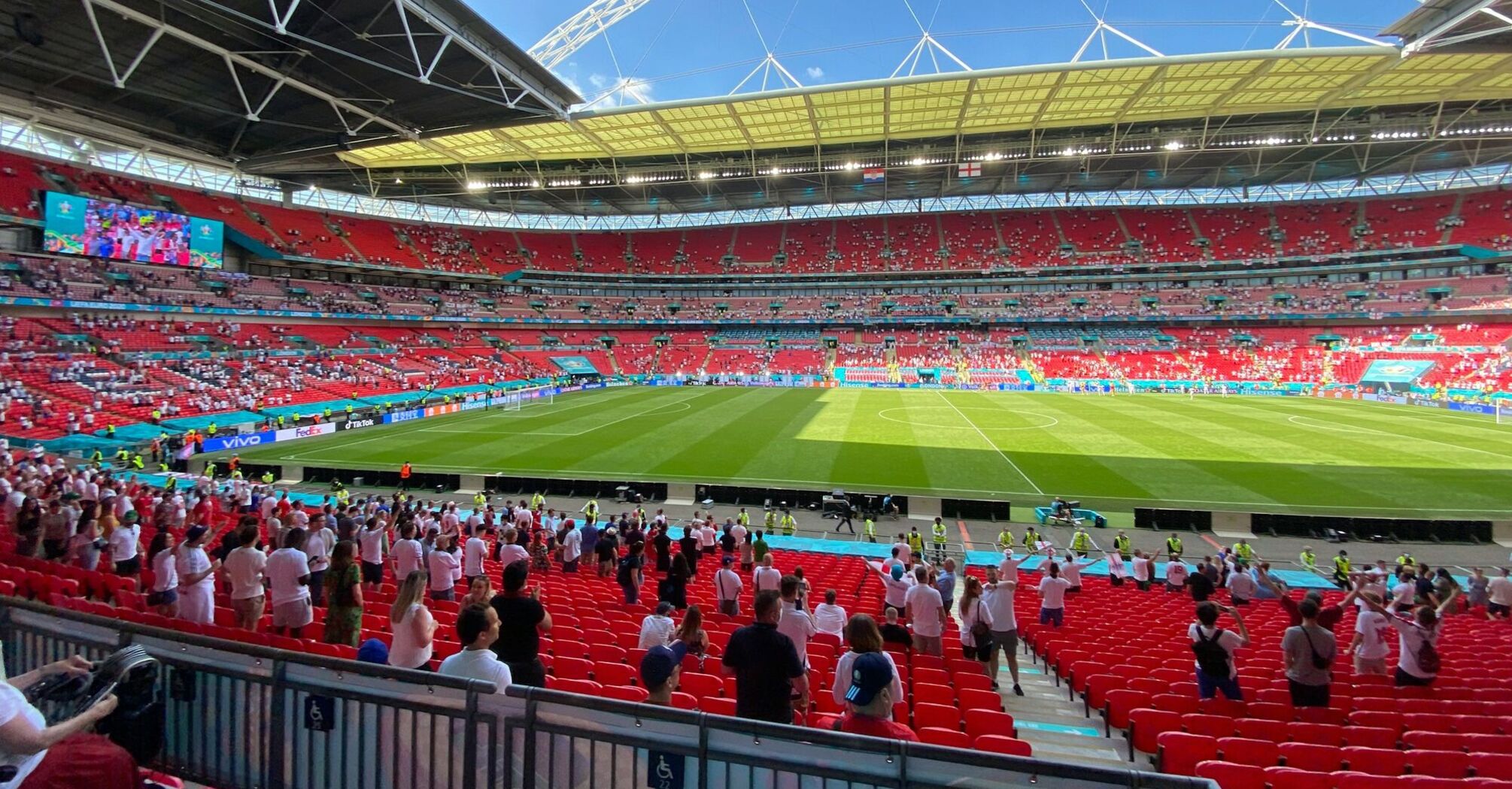 Wembley Stadium during a football match
