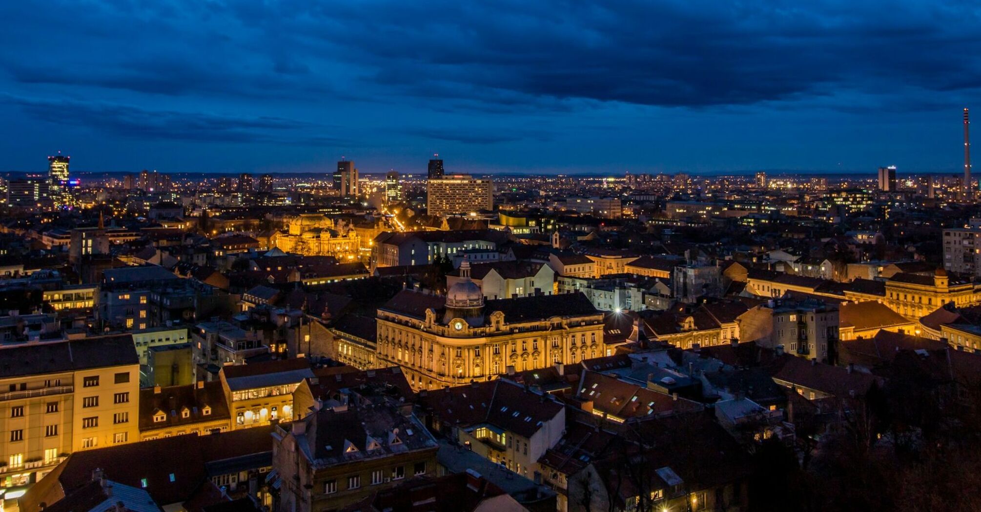 Zagreb cityscape at night