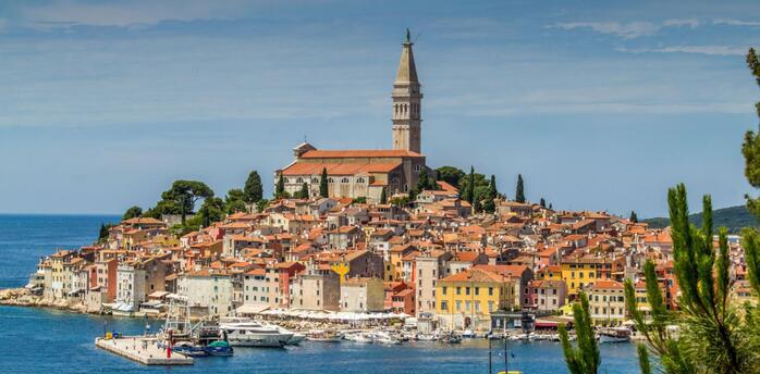 Istrian Peninsula surrounded by the sea