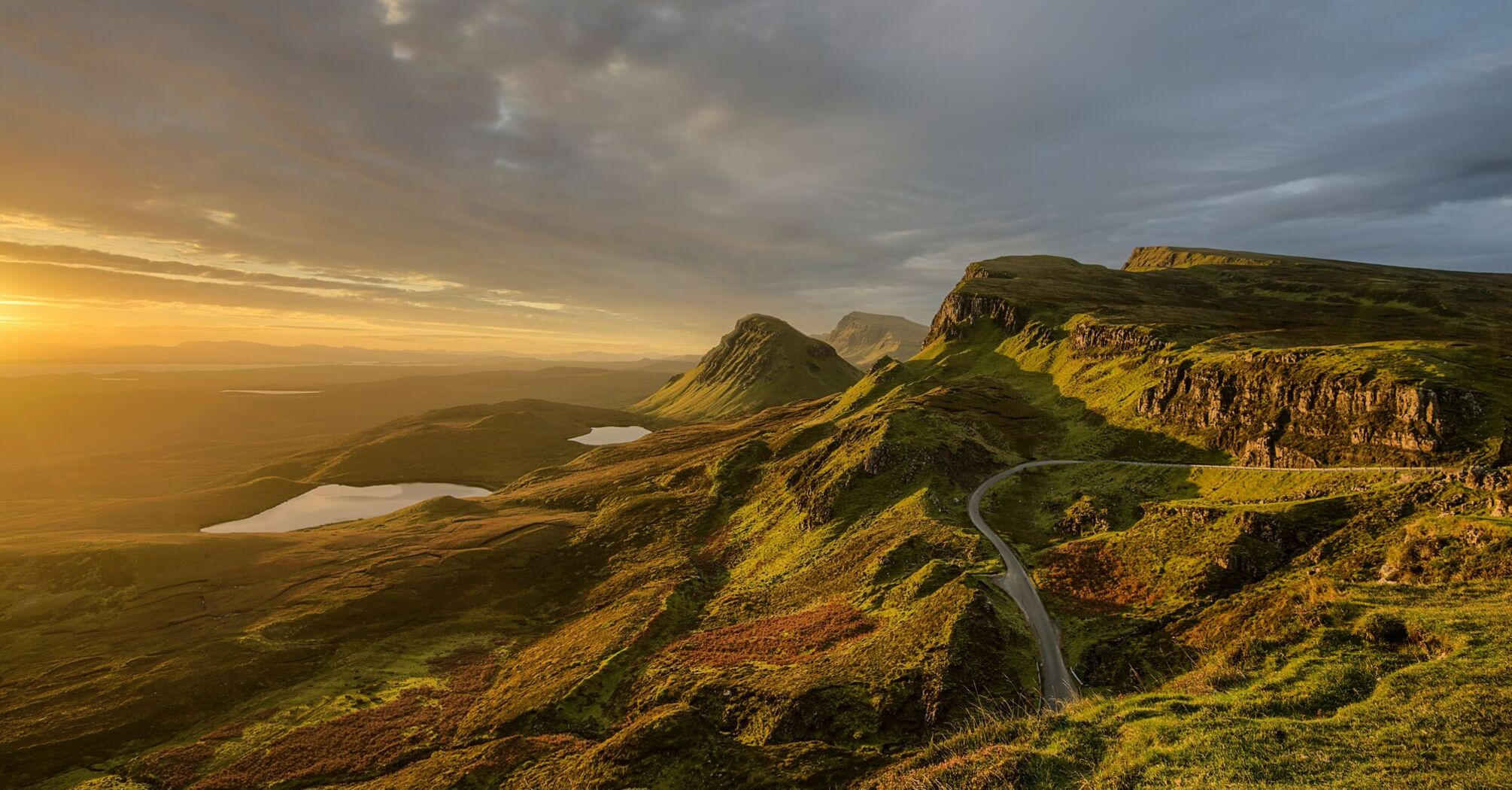 Sunset over the mountains of Skye