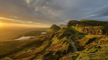 Sunset over the mountains of Skye