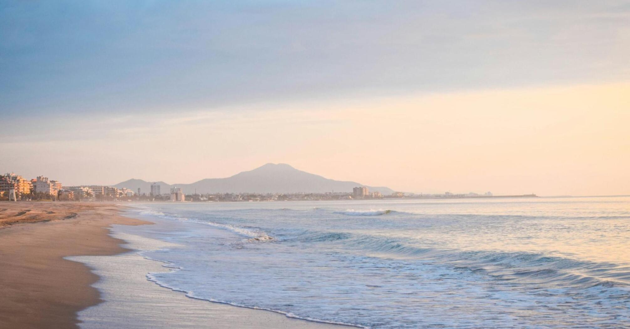 Beach in Spain on the sunrise