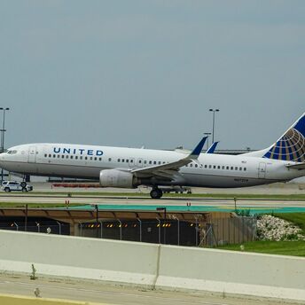 united airlines plane at the airport