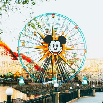 Blue ferris wheel in Disneyland