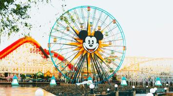 Blue ferris wheel in Disneyland
