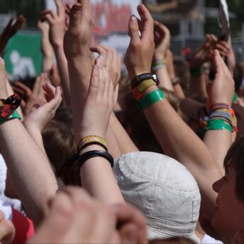 Crowd enjoying the vibrant festivities at the Saint John Festival in São João da Pesqueira