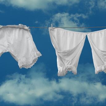 Underwear against the background of clouds
