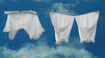 Underwear against the background of clouds