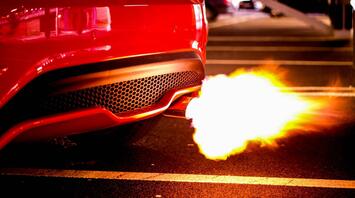 Fiery car exhaust