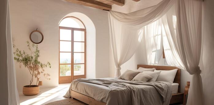 Bedroom in soft colors