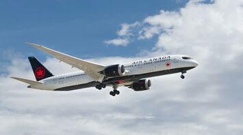 Black and white air canada airplane