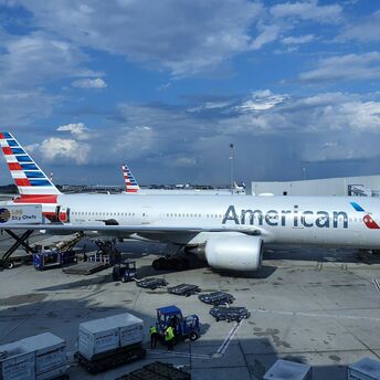 American Airlines aircraft parked at the airport