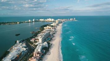 Drone view of Cancun, Mexico