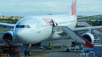 Iberia aircraft at the airport