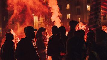 Football fans after the match