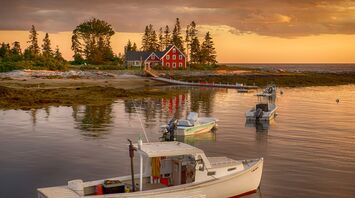 Cape Harbor looking out at Cape Island and the longtime summer home of Margaret Hamilton