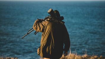 man ready for birdwatching
