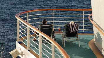 Guests enjoying tranquility on board the cruise ship