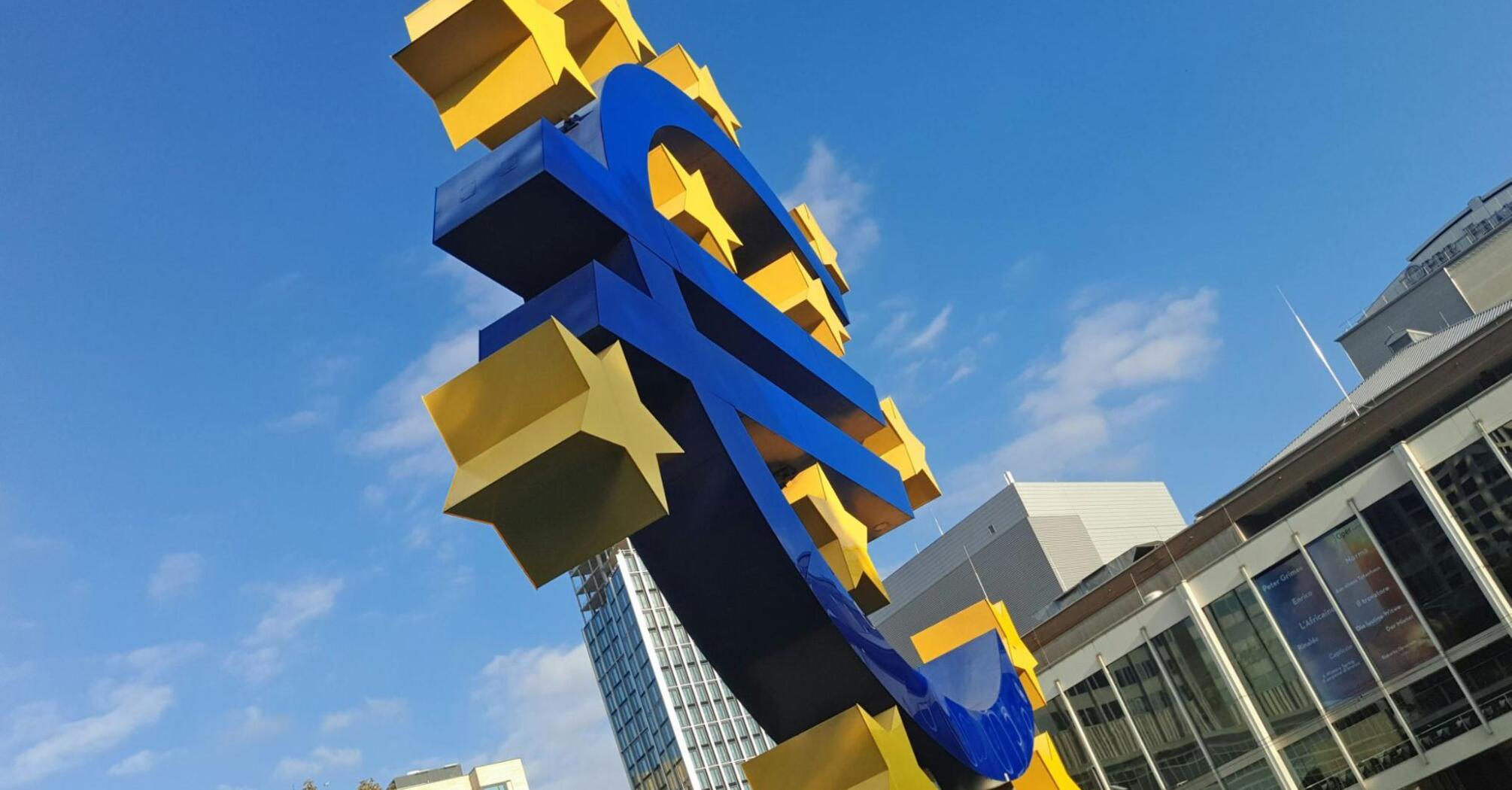 Euro currency sign in Frankfurt, Germany