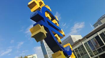 Euro currency sign in Frankfurt, Germany