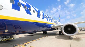 Ryanair jet in the airport