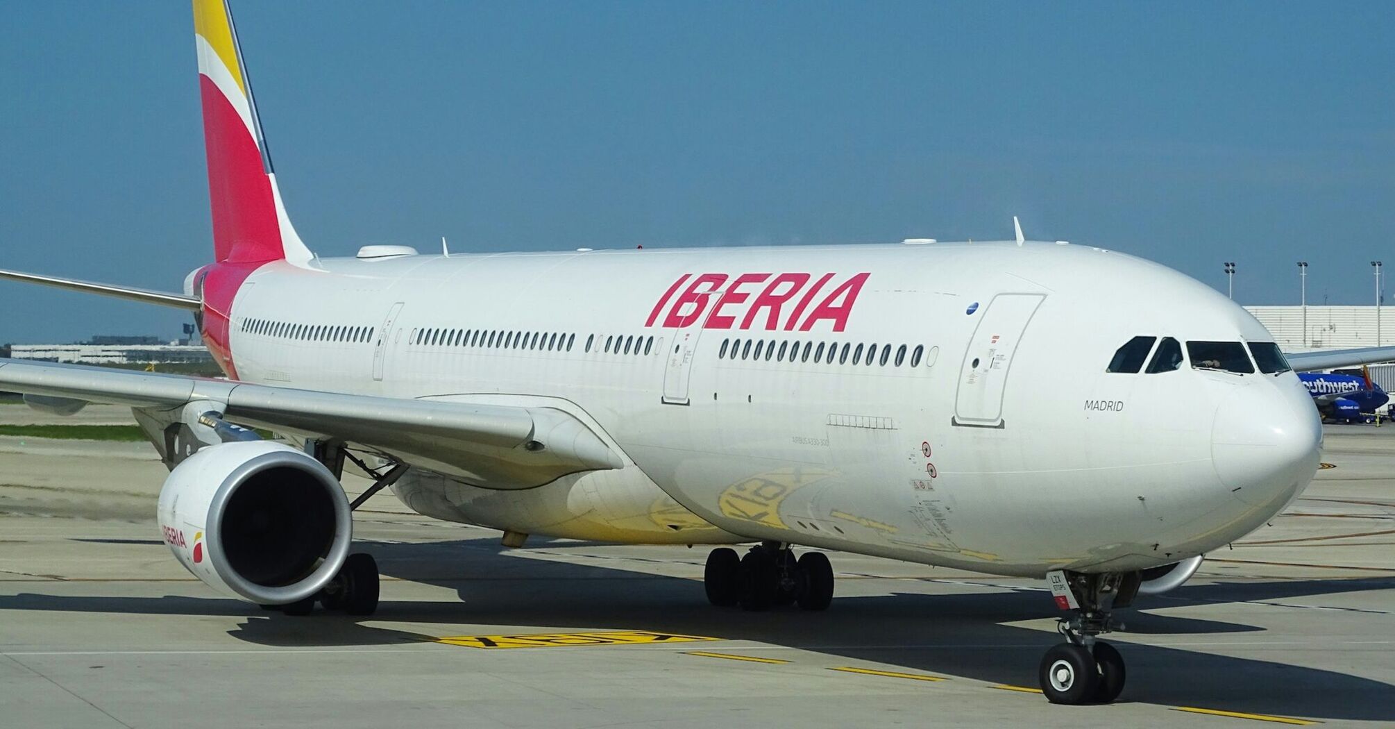 Iberia airplane on the runway
