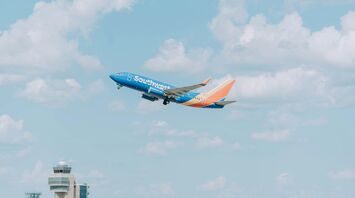Southwest Airlines plane in flight