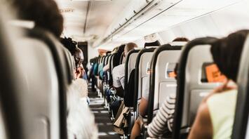 Passengers seating in the aircraft