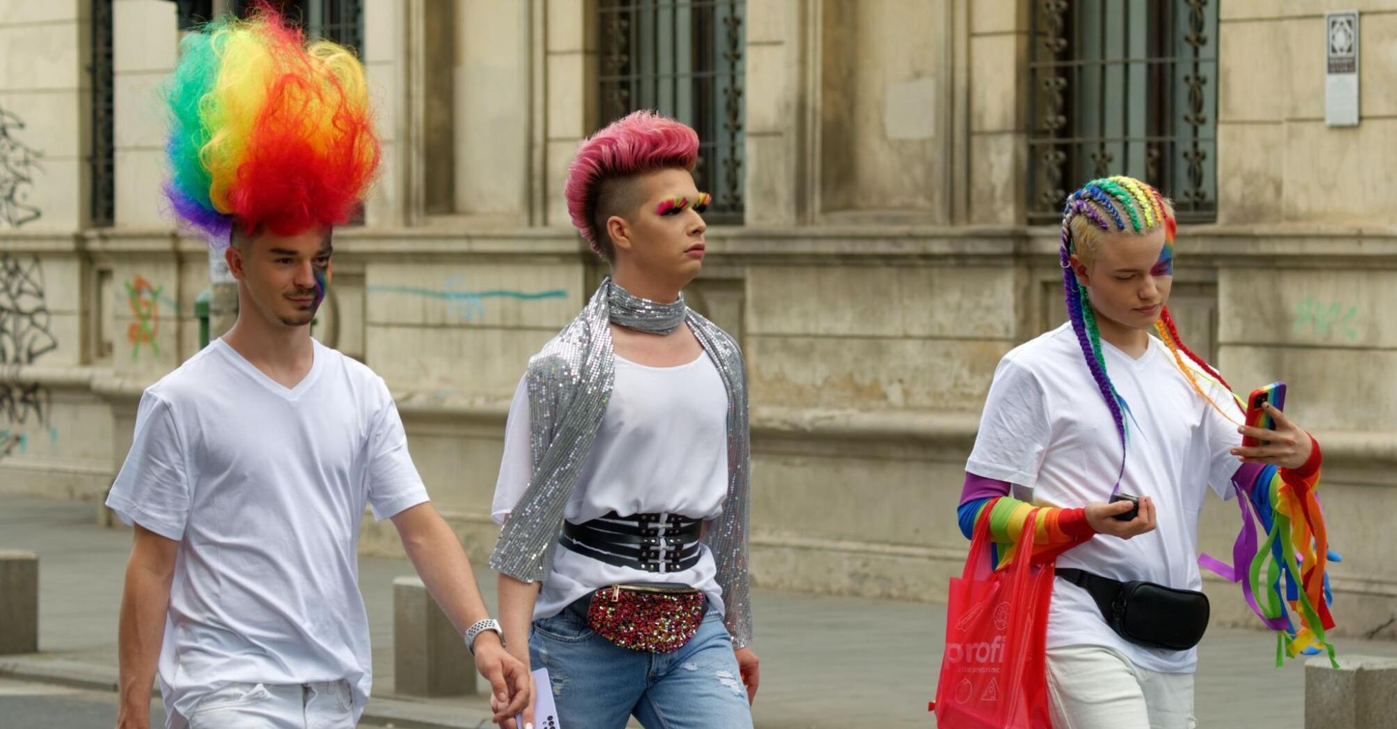 Pride Parade members on the Street