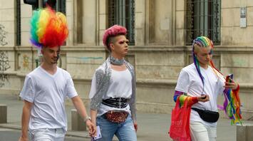 Pride Parade members on the Street