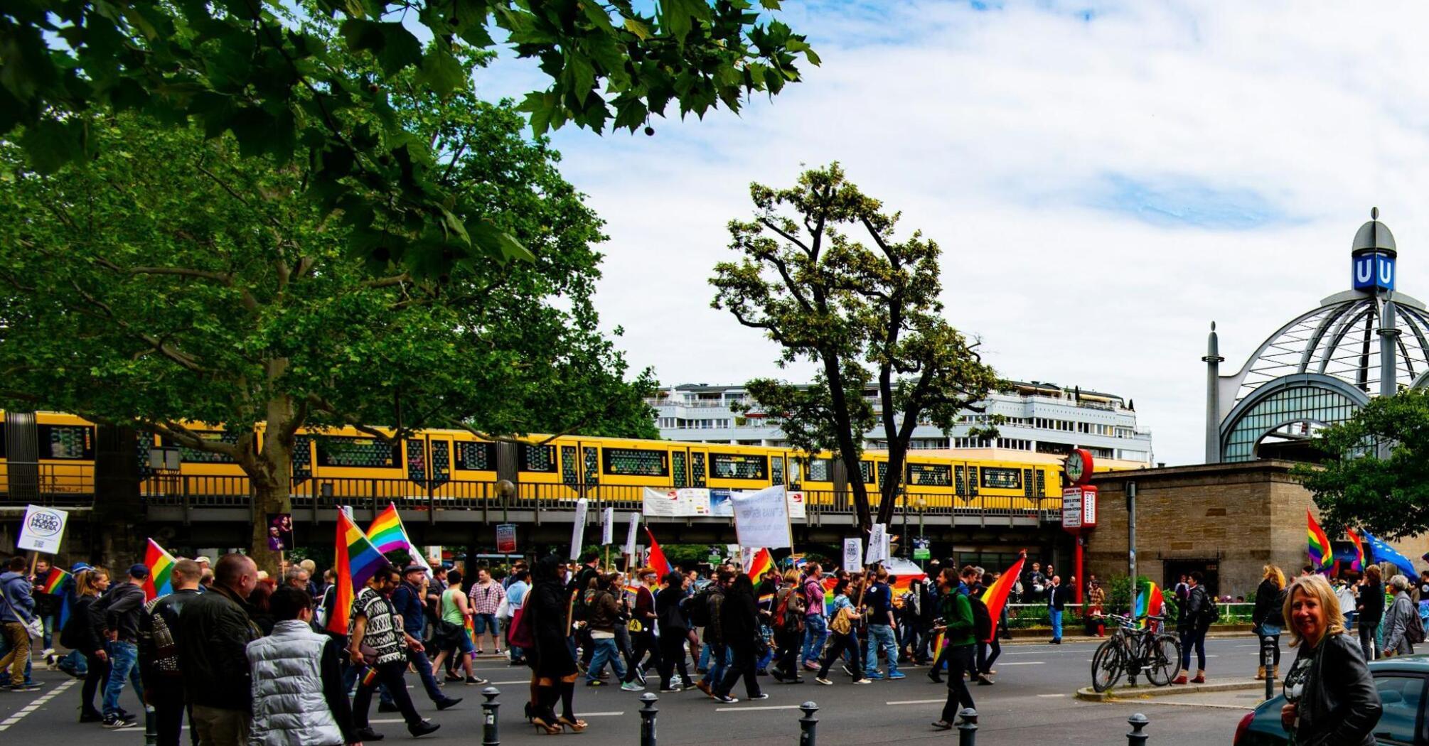 Pride Parade at Nollendorfplatz, Berlin, Germany