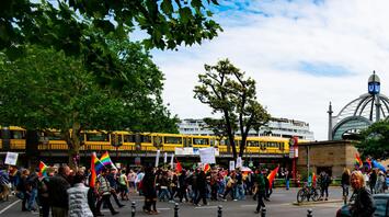 Pride Parade at Nollendorfplatz, Berlin, Germany